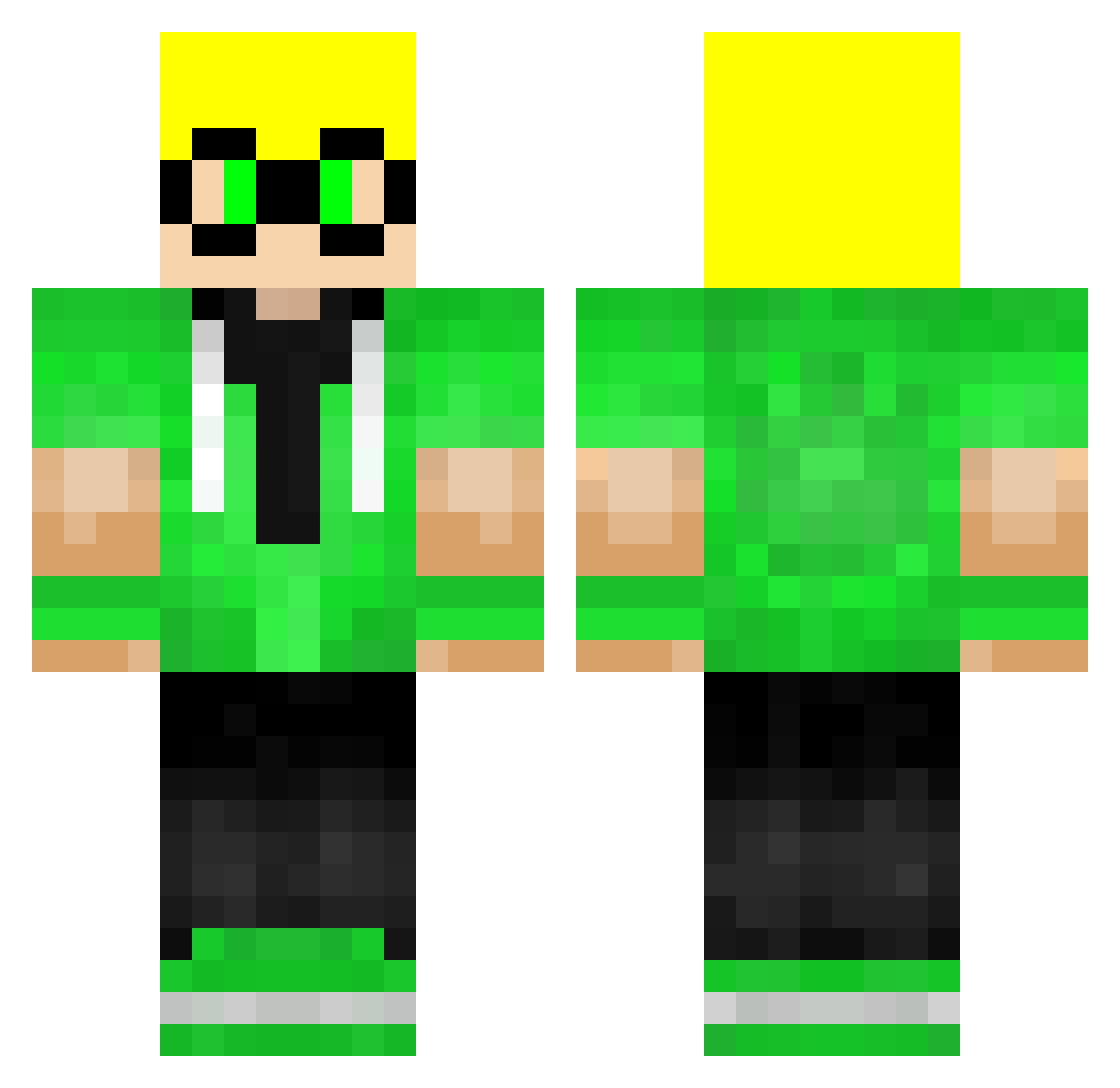 SpiiderAvoontz Minecraft skin, front and back view