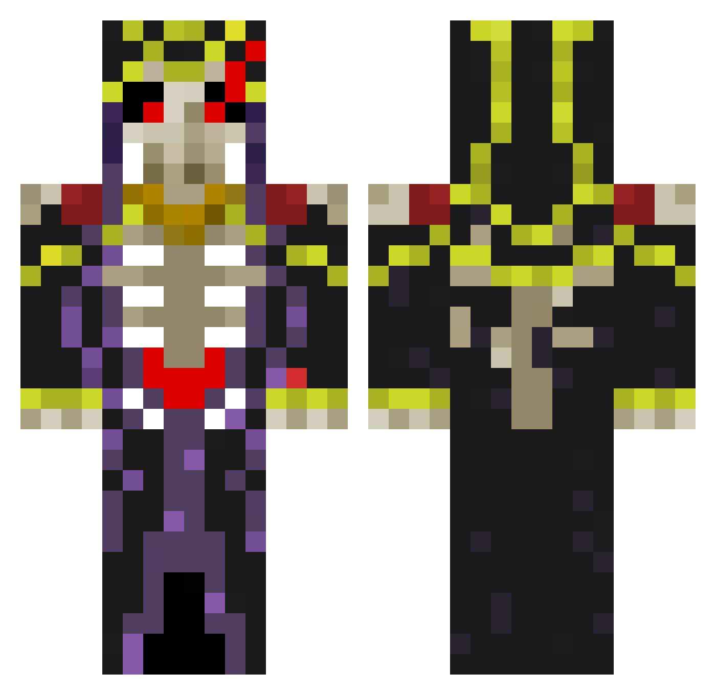 Zjemcigre Minecraft skin, front and back view