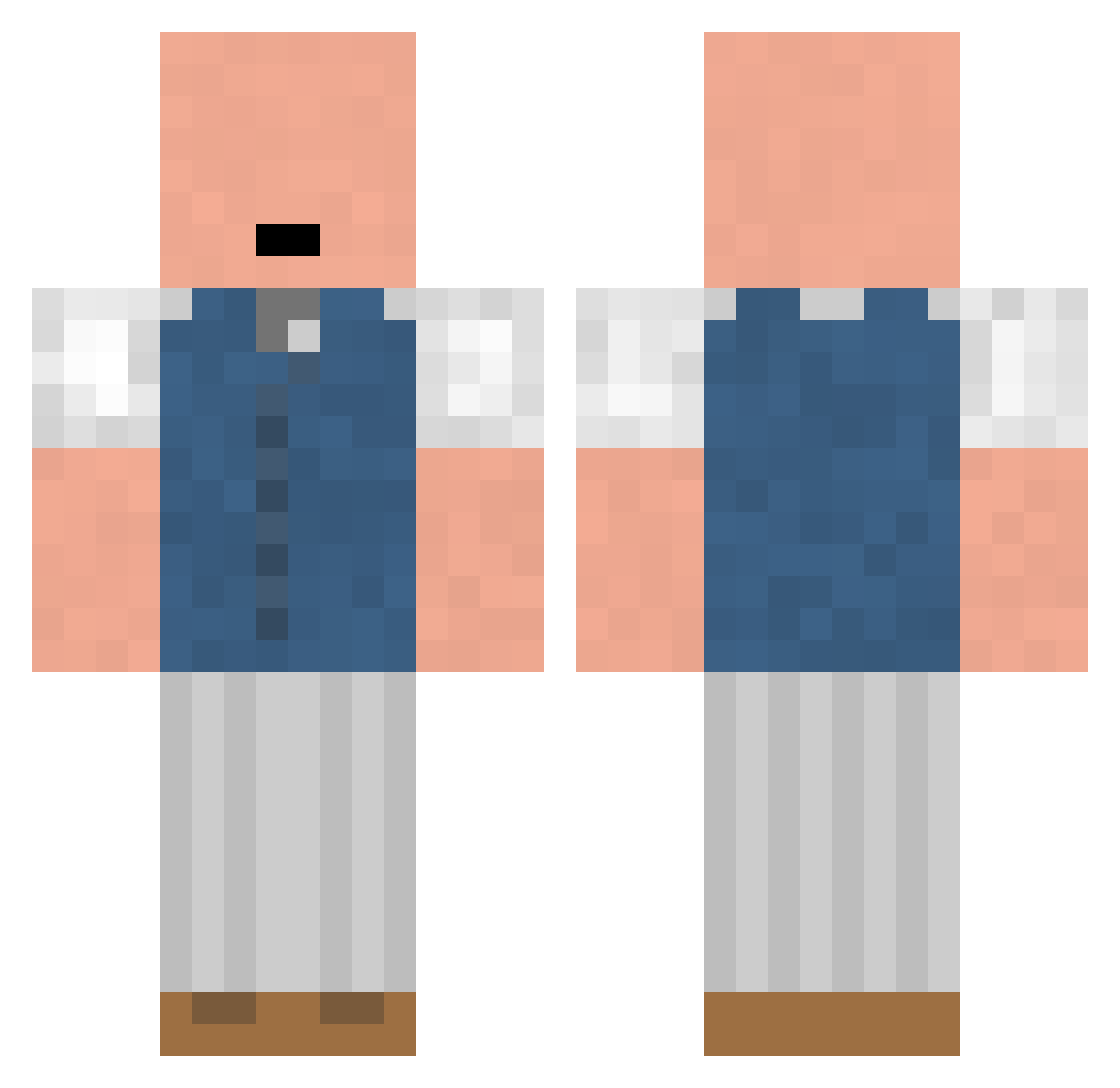 Ocknock Minecraft skin, front and back view