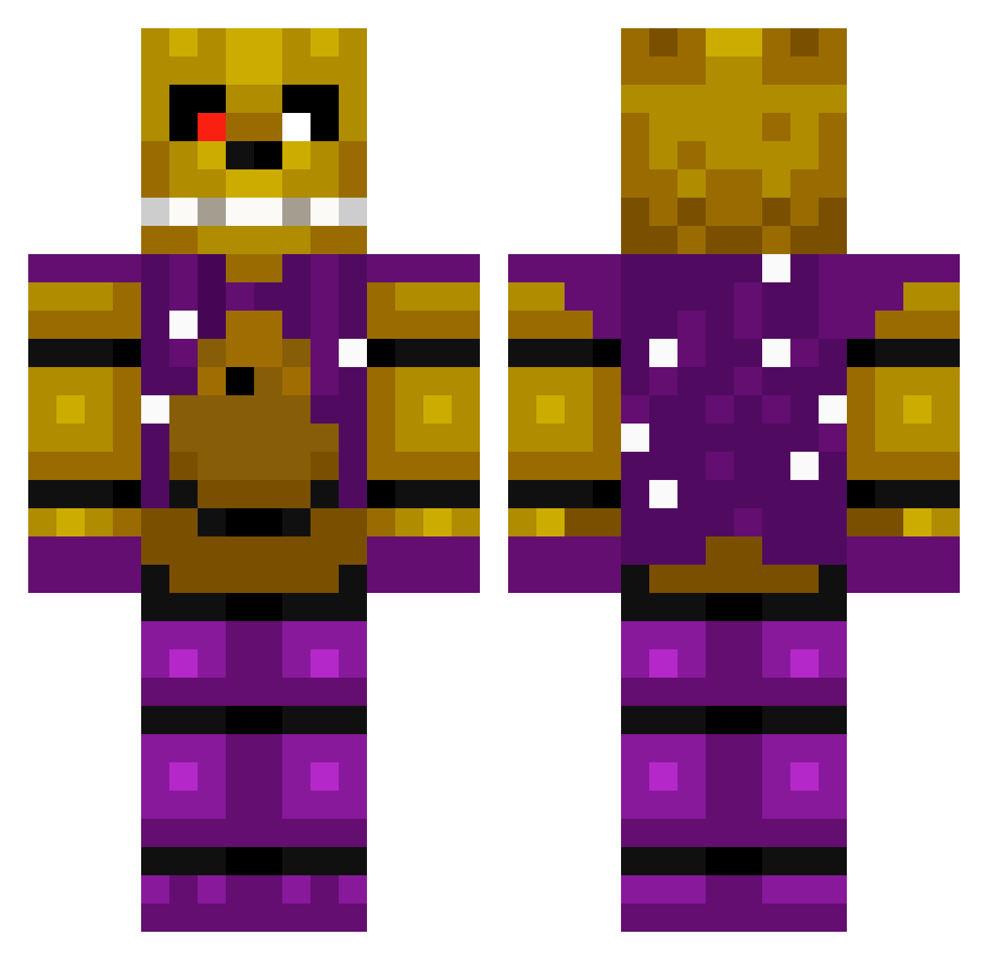 shadexkat Minecraft skin, front and back view
