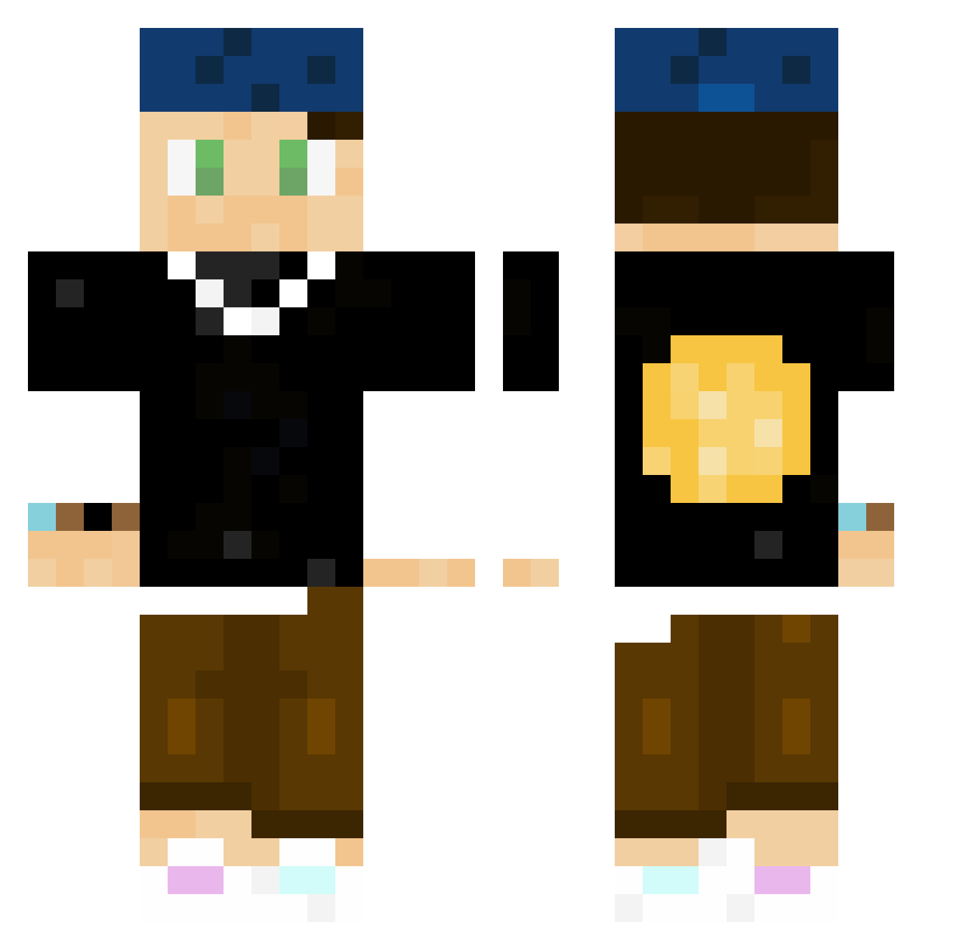 w_as Minecraft skin, front and back view