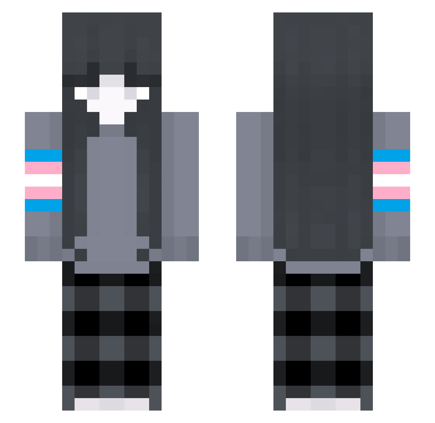 packetdelay Minecraft skin, front and back view