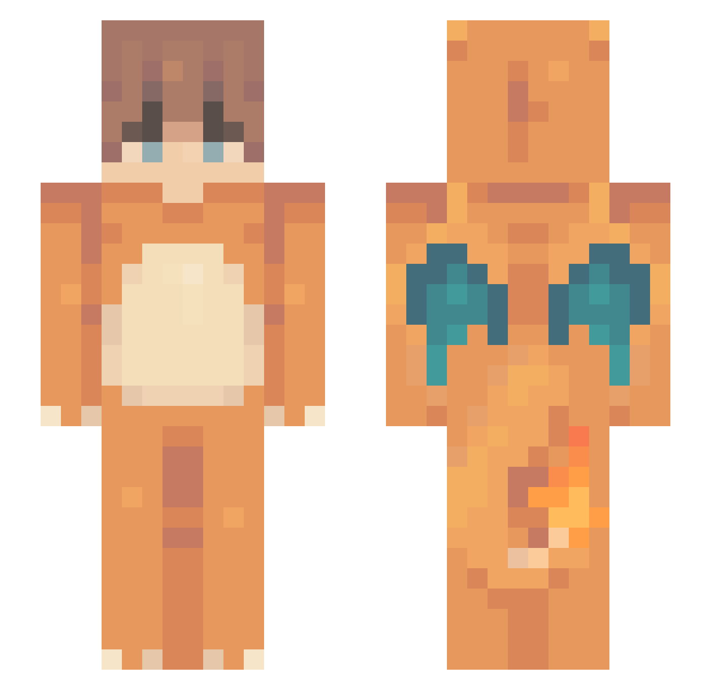 Jumpy1301 Minecraft skin, front and back view
