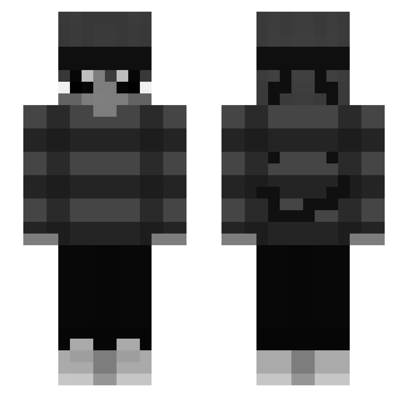 rosqas Minecraft skin, front and back view