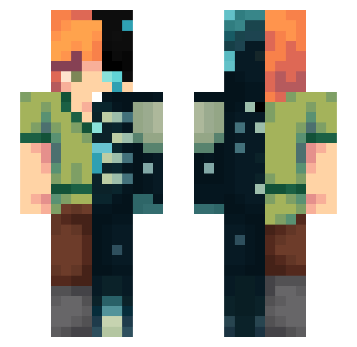IamTj_ Minecraft skin, front and back view