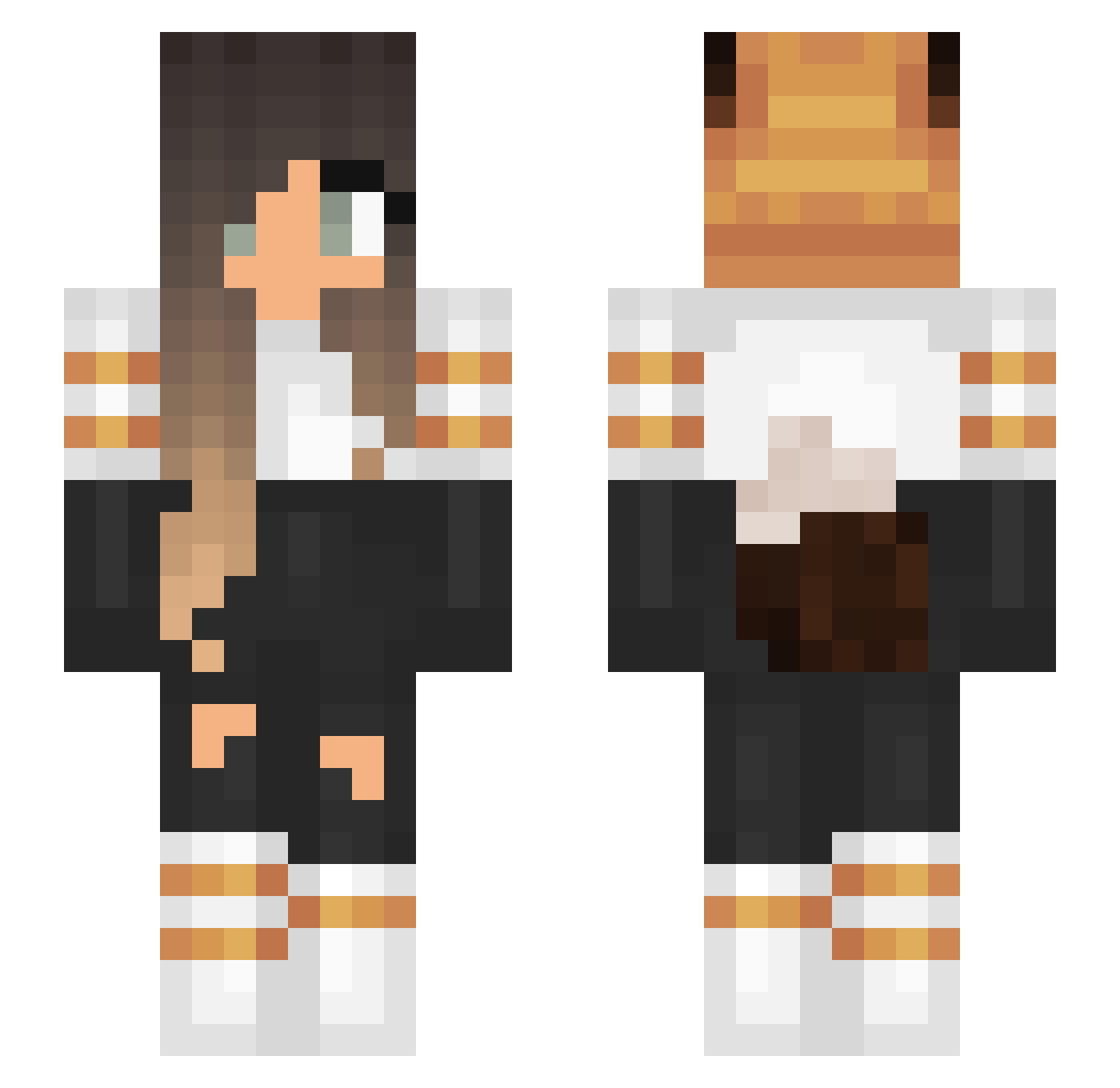 NellieBB Minecraft skin, front and back view