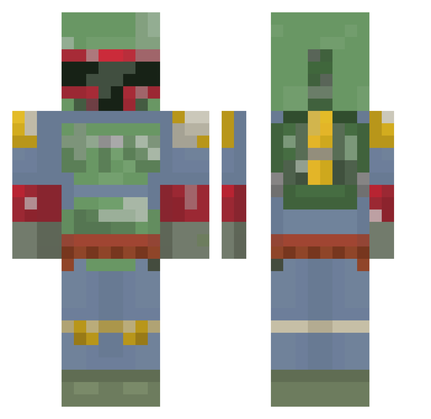 SALVATION69 Minecraft skin, front and back view