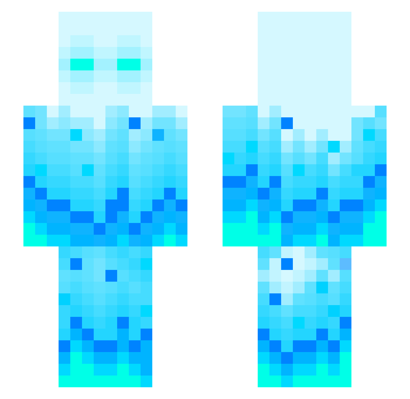 scpphire Minecraft skin, front and back view