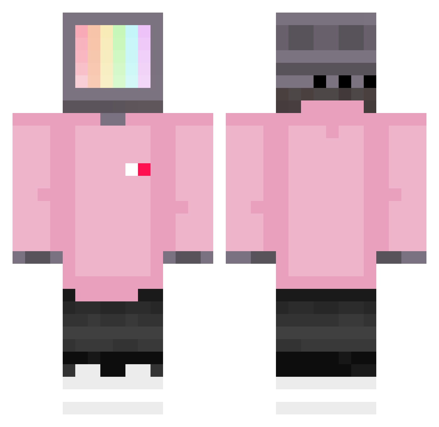 JacyCS Minecraft skin, front and back view