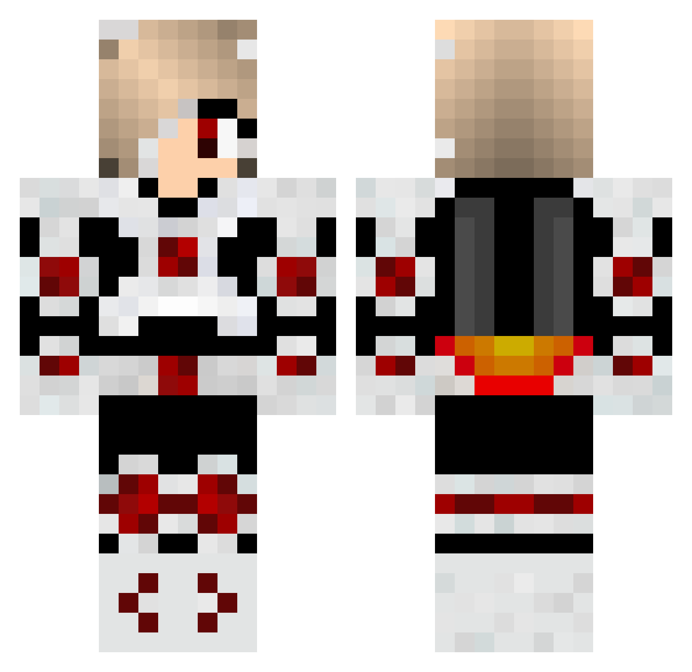 bentimur Minecraft skin, front and back view