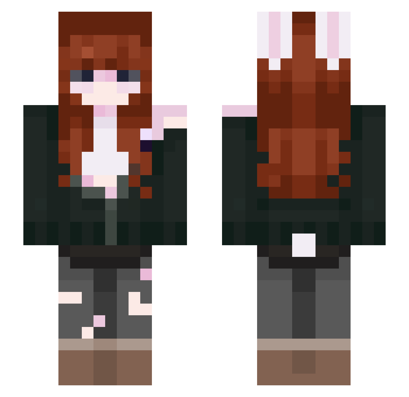 Bigpenguin15 Minecraft skin, front and back view