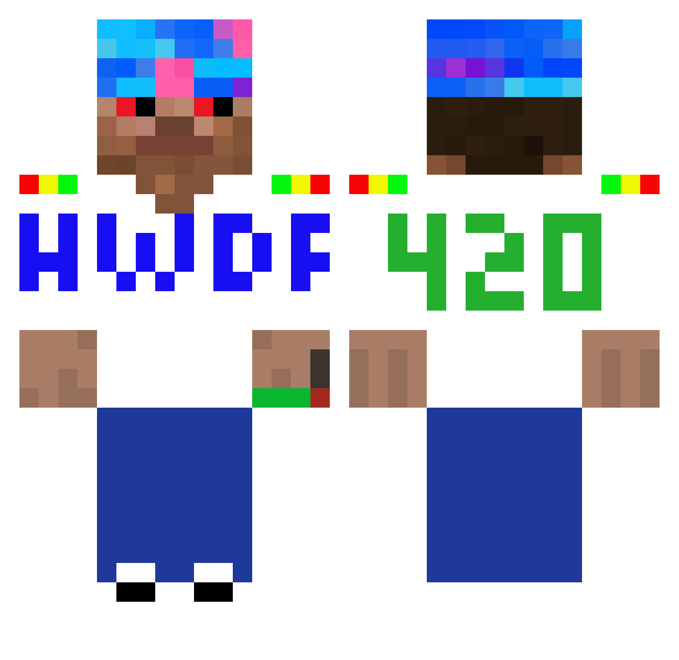 Spocona0liwcia Minecraft skin, front and back view