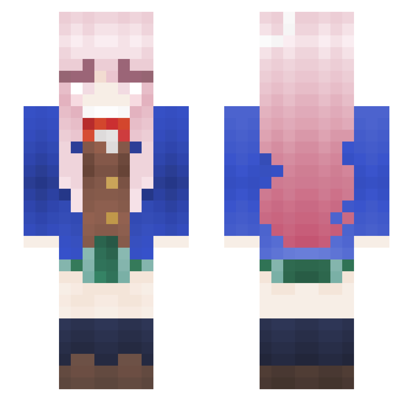 PrincessPie59 Minecraft skin, front and back view