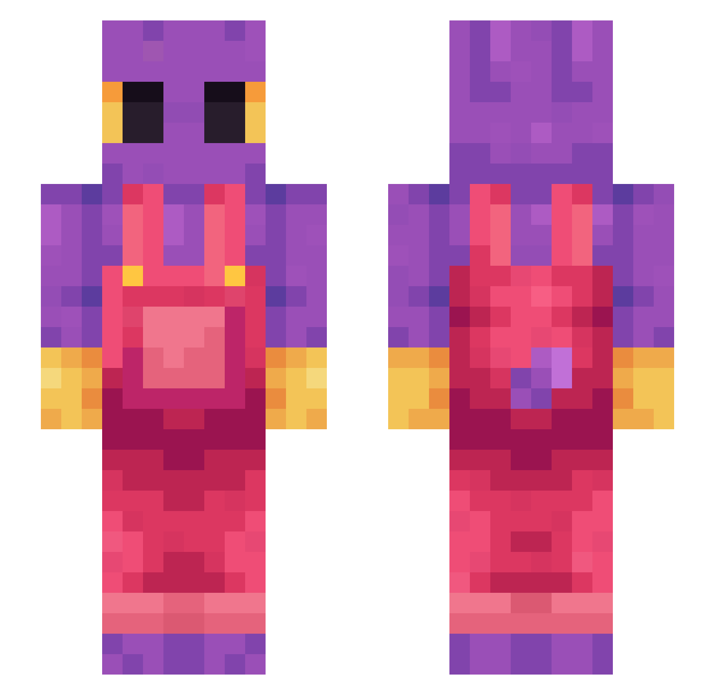 Knasigboll Minecraft skin, front and back view