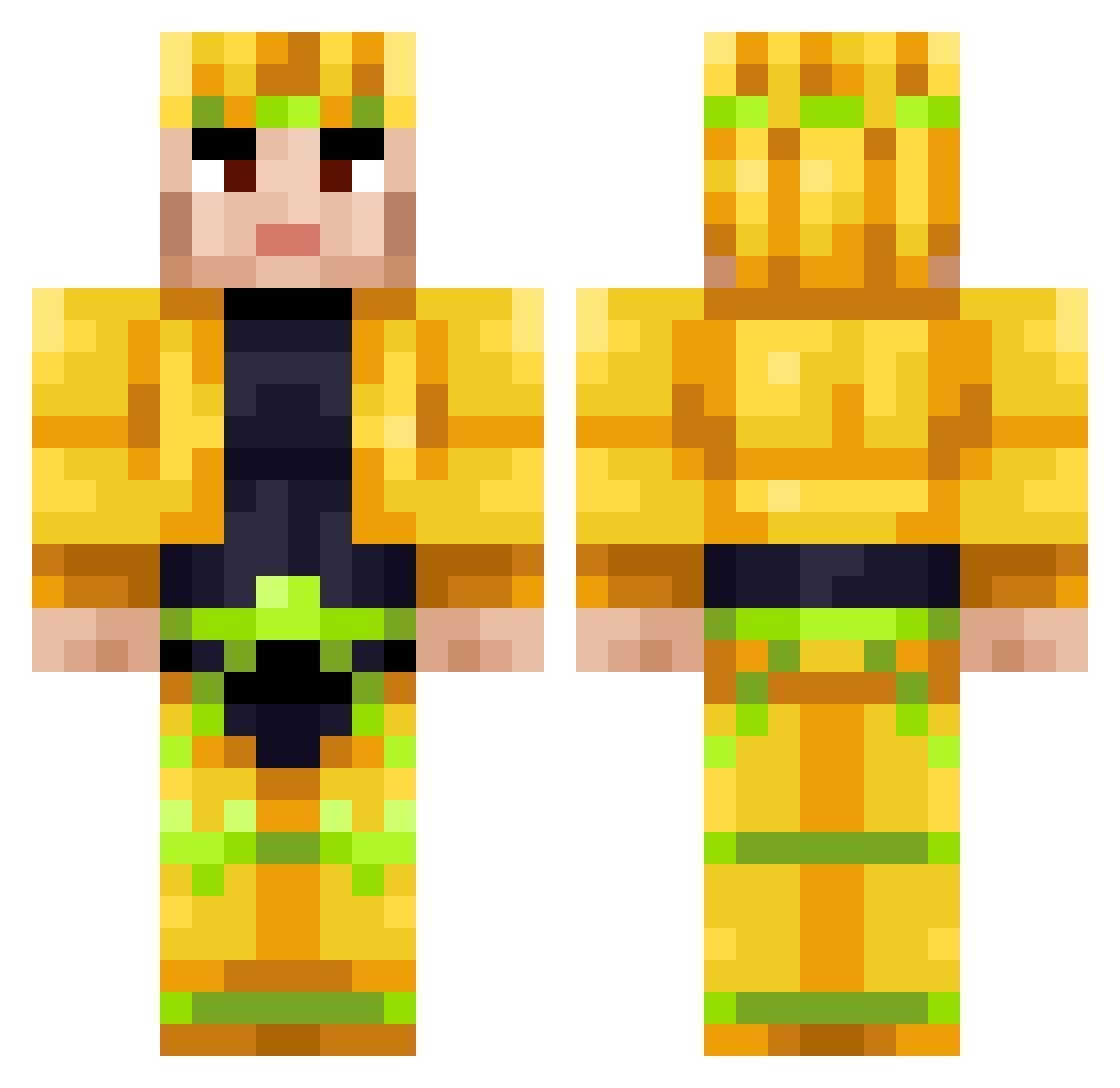 DeezNutty Minecraft skin, front and back view