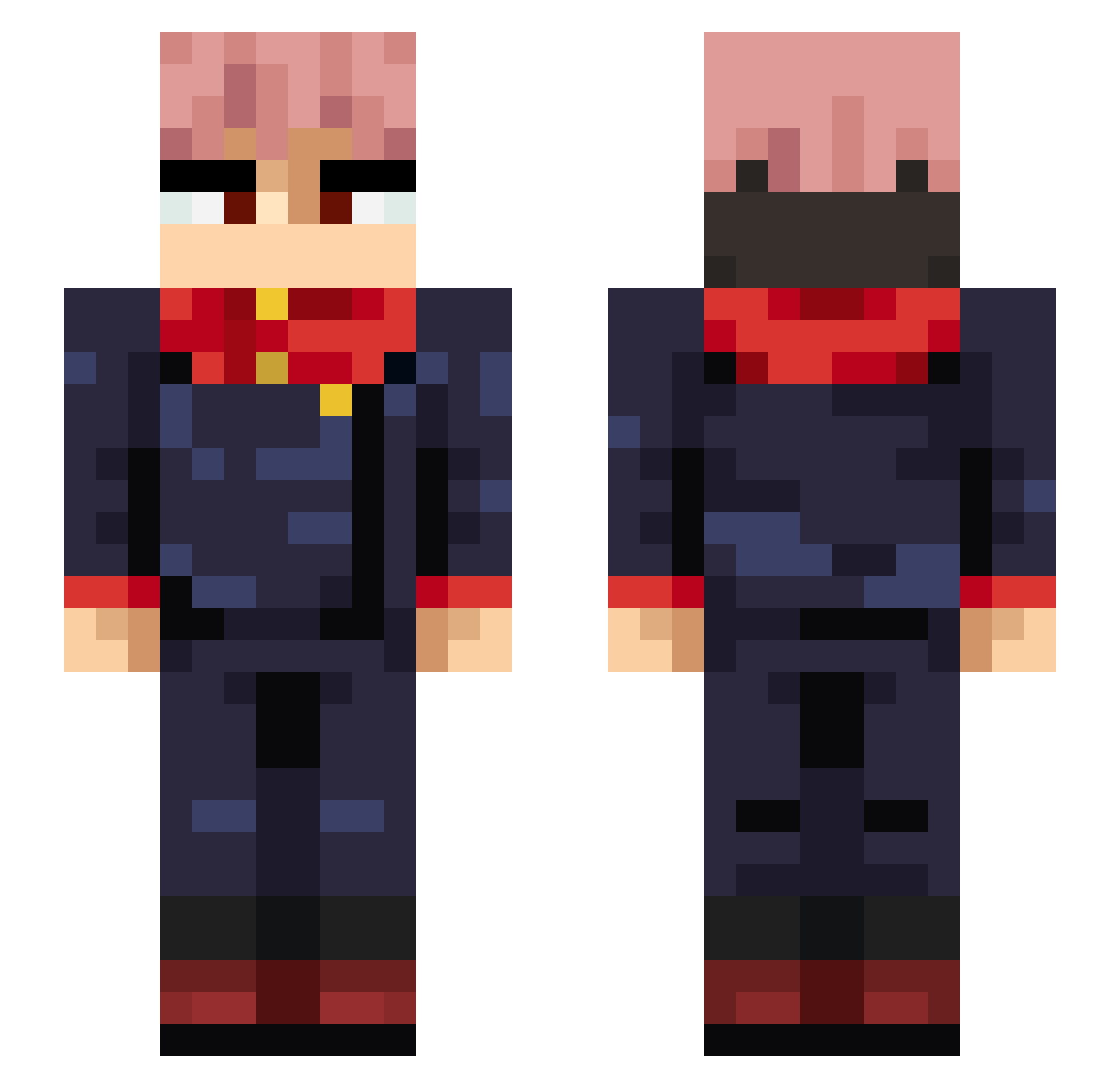 LushDVD Minecraft skin, front and back view