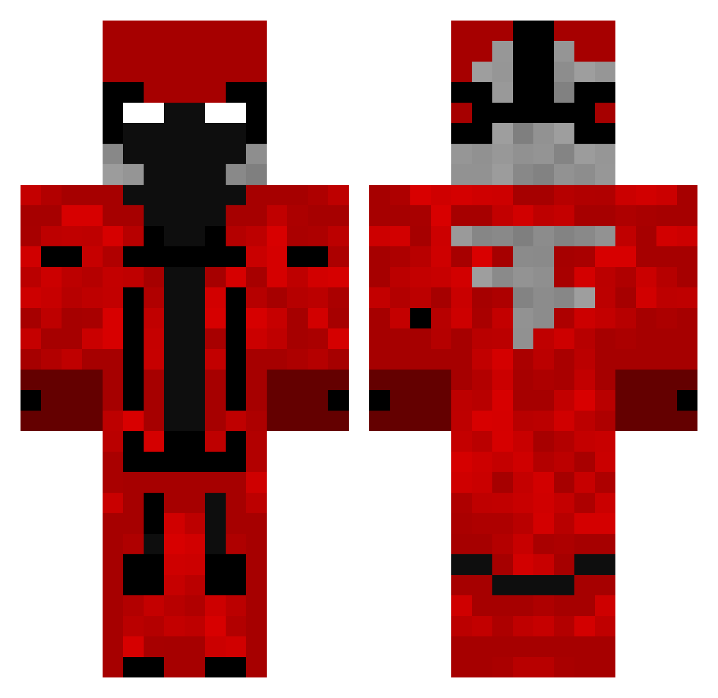 8BLOCKED Minecraft skin, front and back view
