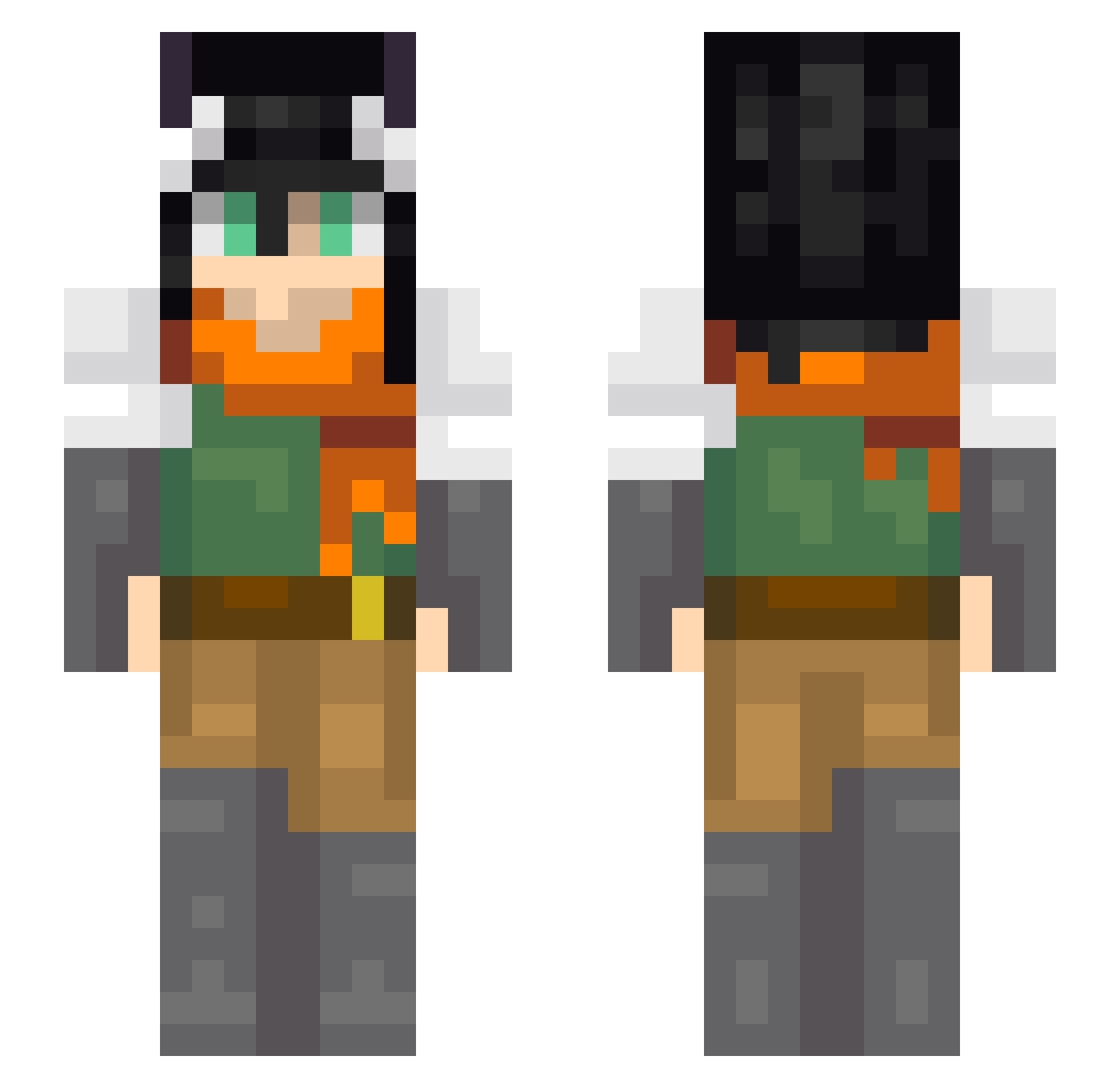 MrShapka Minecraft skin, front and back view