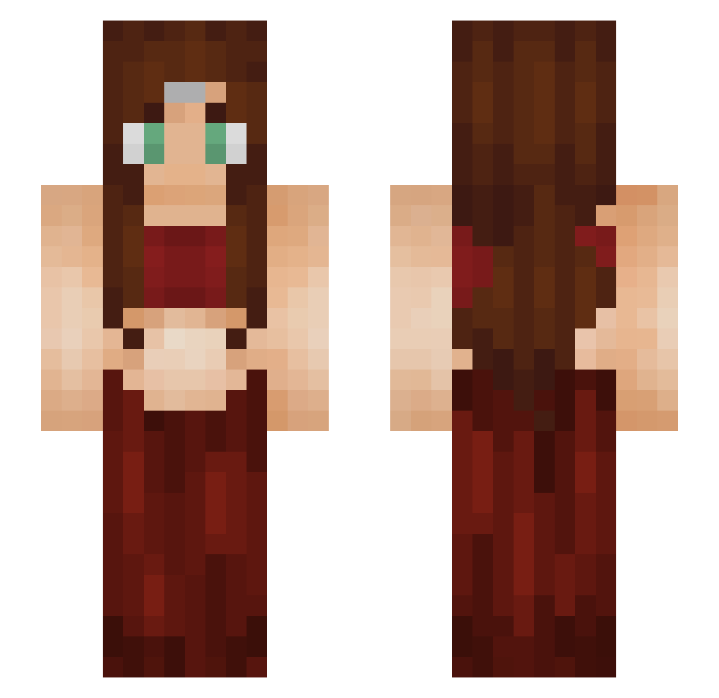 KatheZz Minecraft skin, front and back view