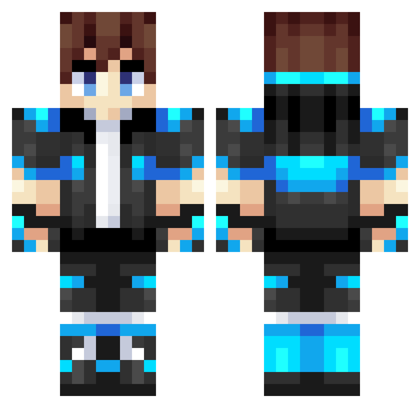 Xiao__Fei Minecraft skin, front and back view