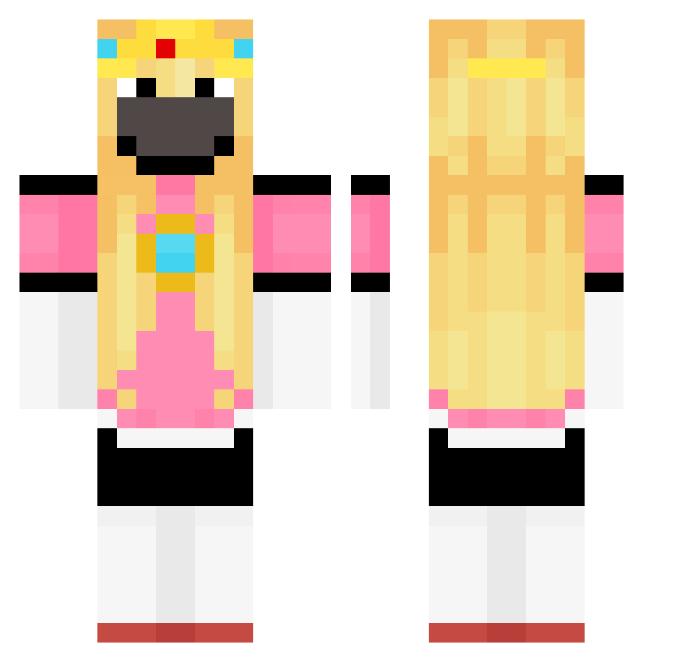 xanshufli Minecraft skin, front and back view