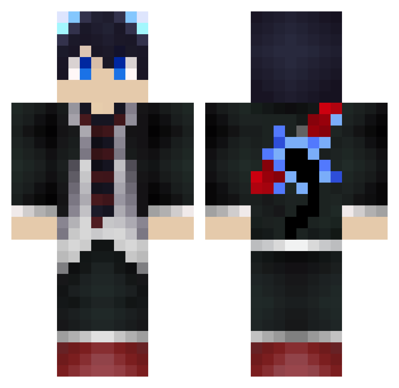 Morf0nios Minecraft skin, front and back view