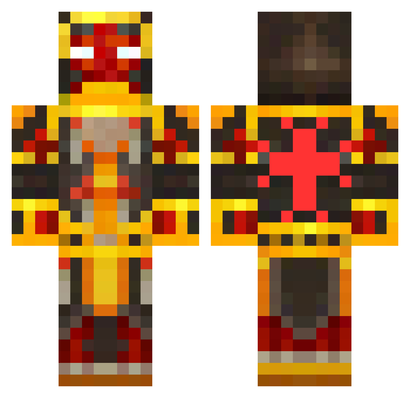evangelism Minecraft skin, front and back view