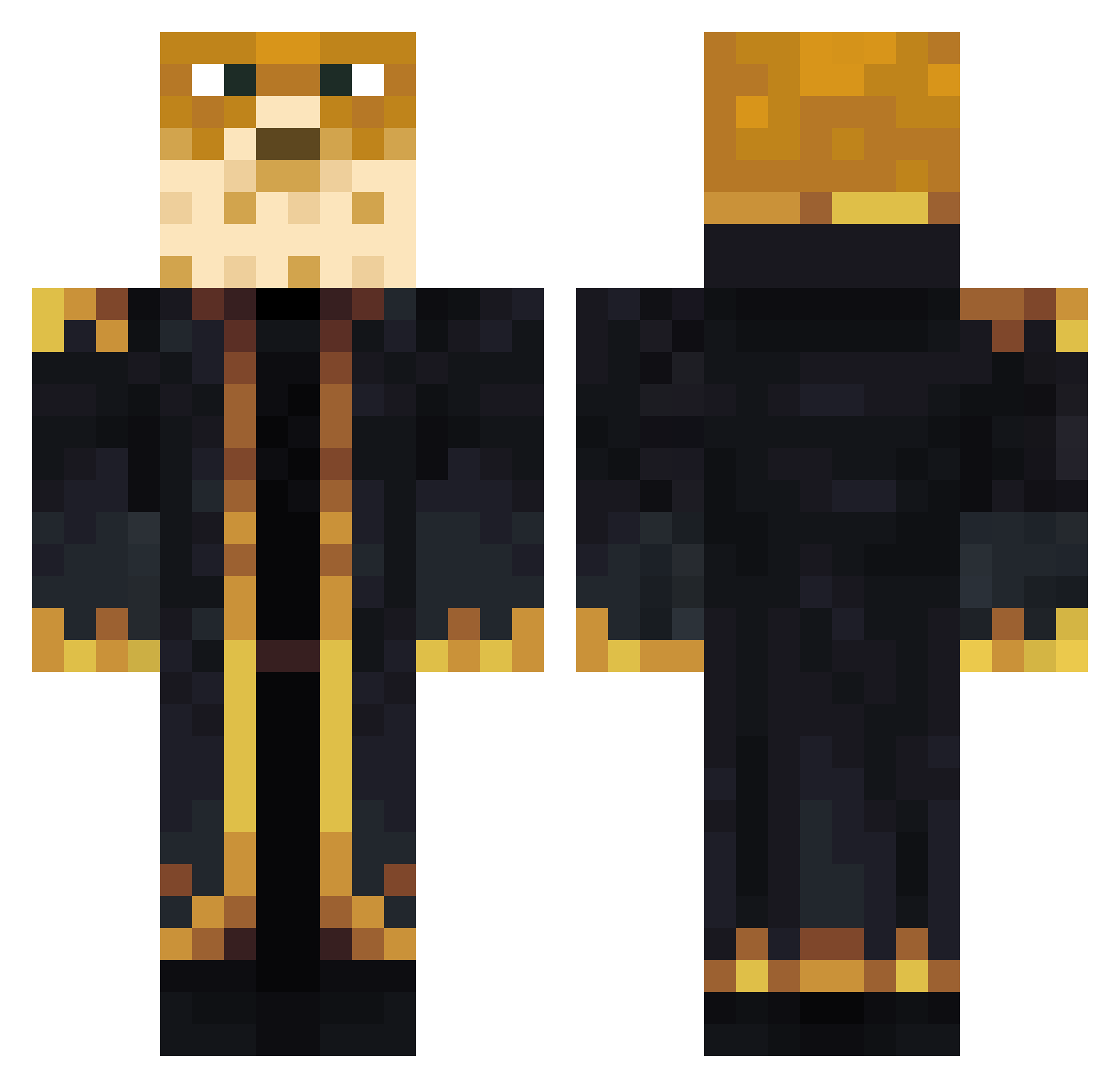 BobThePufferfish Minecraft skin, front and back view