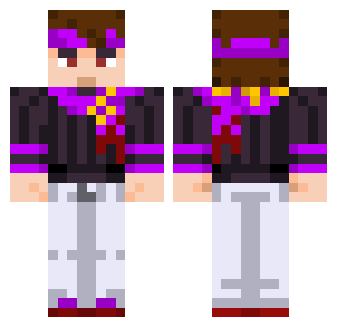 Ivipro2003 Minecraft skin, front and back view