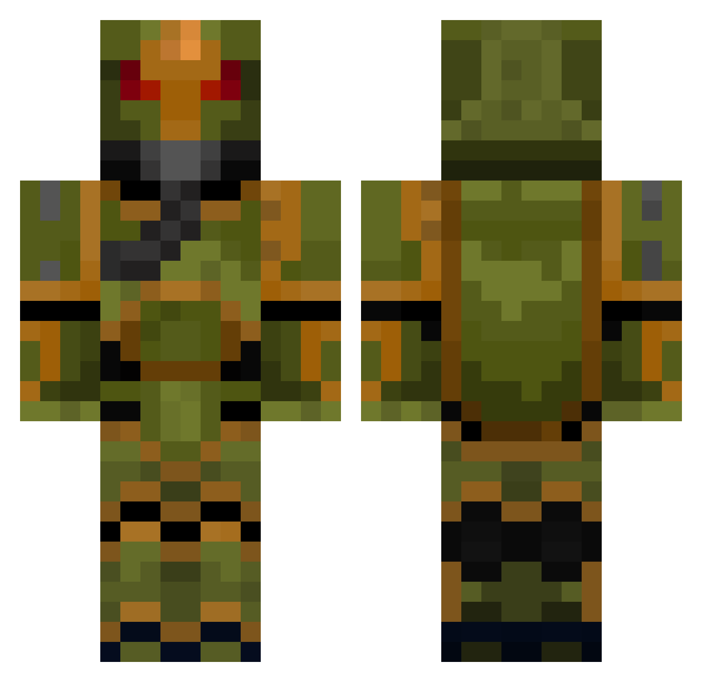 CombatPastries Minecraft skin, front and back view