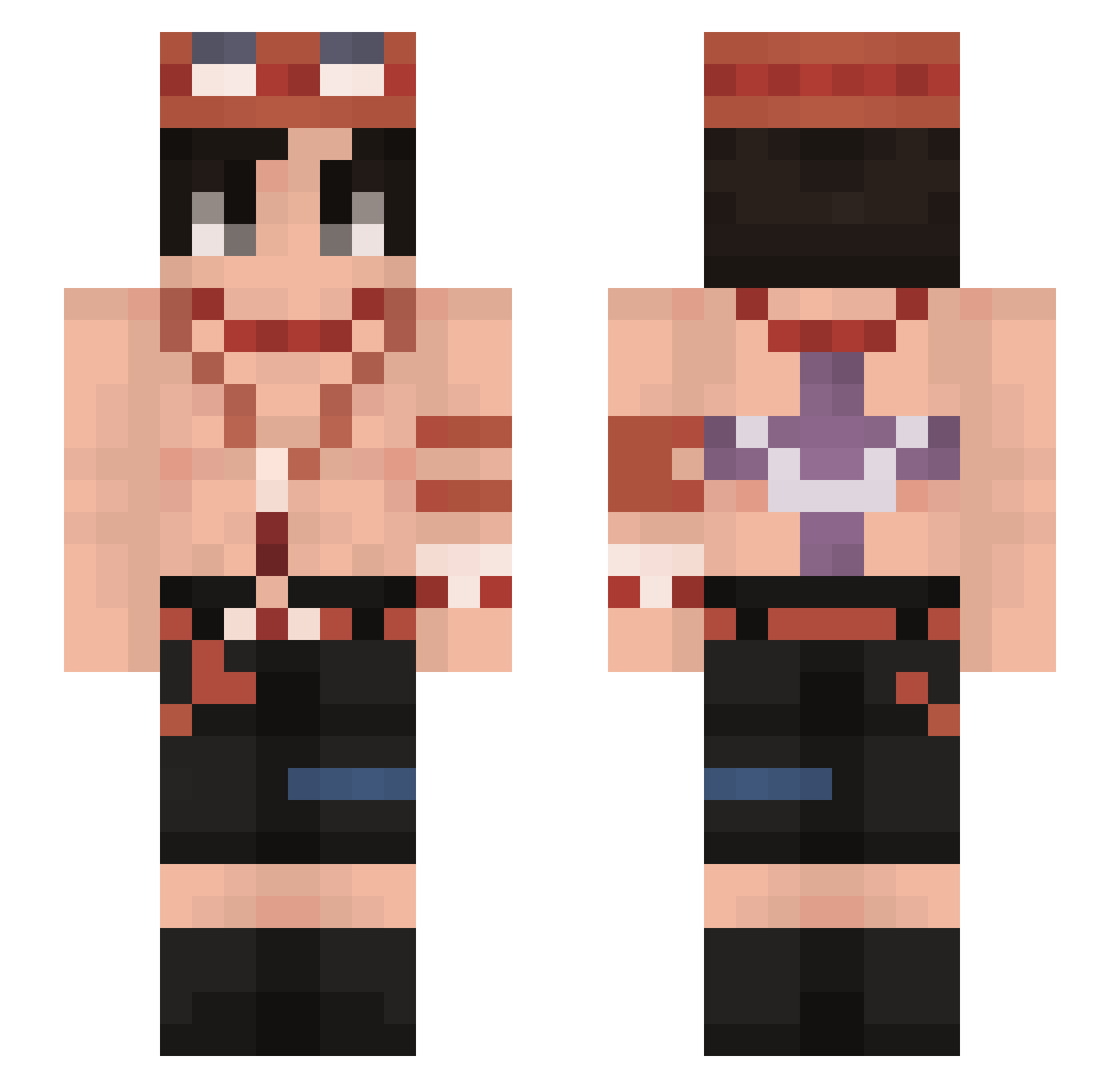 k_weezy Minecraft skin, front and back view