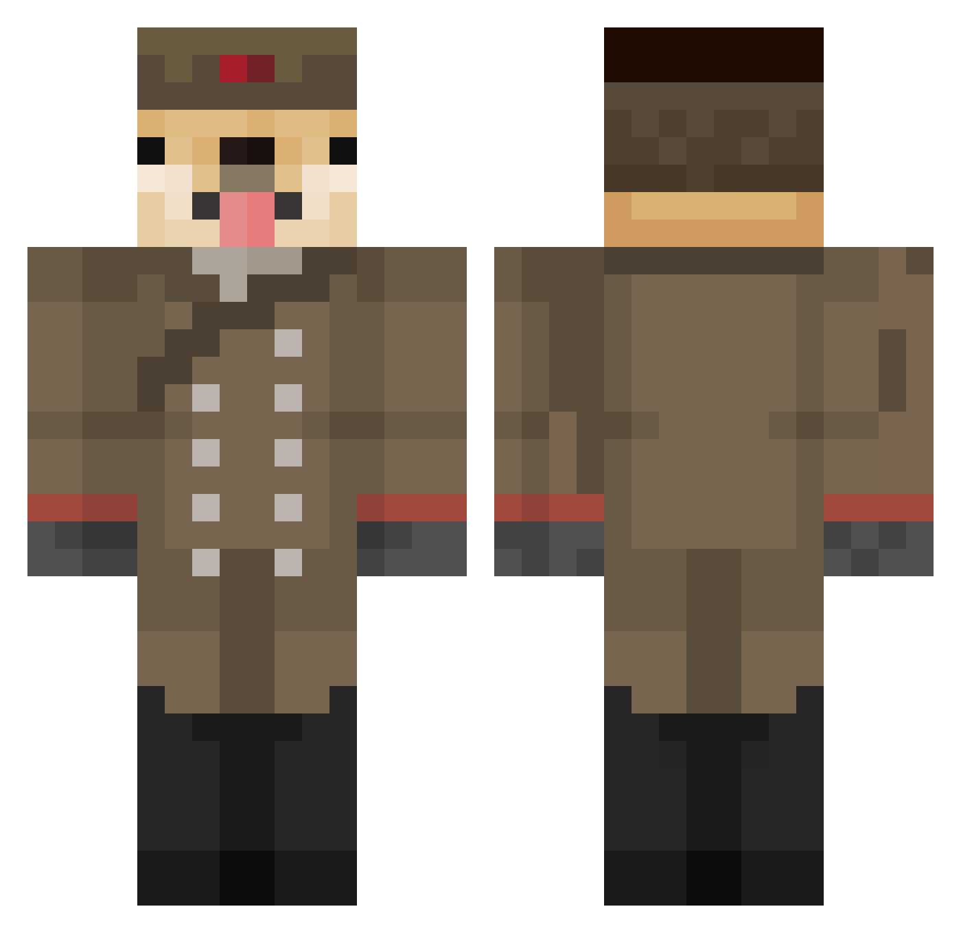 Commie_Doggie Minecraft skin, front and back view