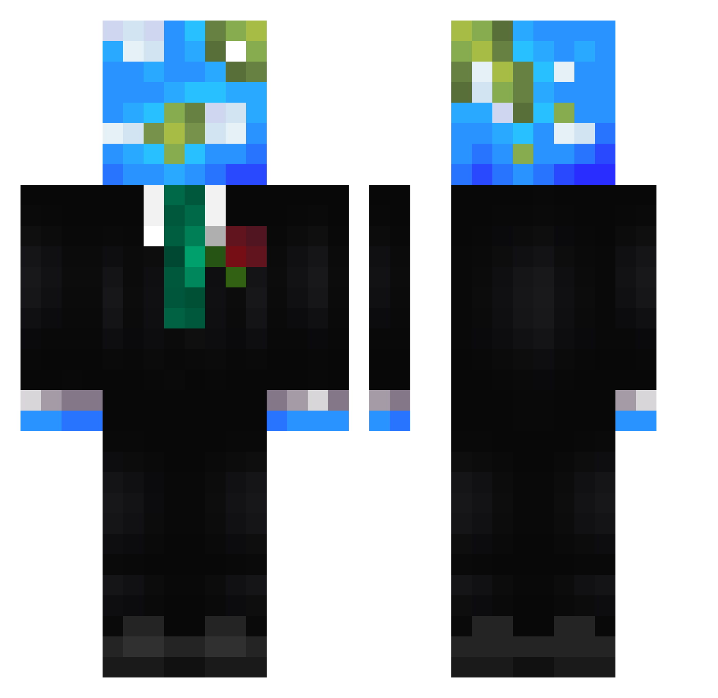 Whogotti Minecraft skin, front and back view