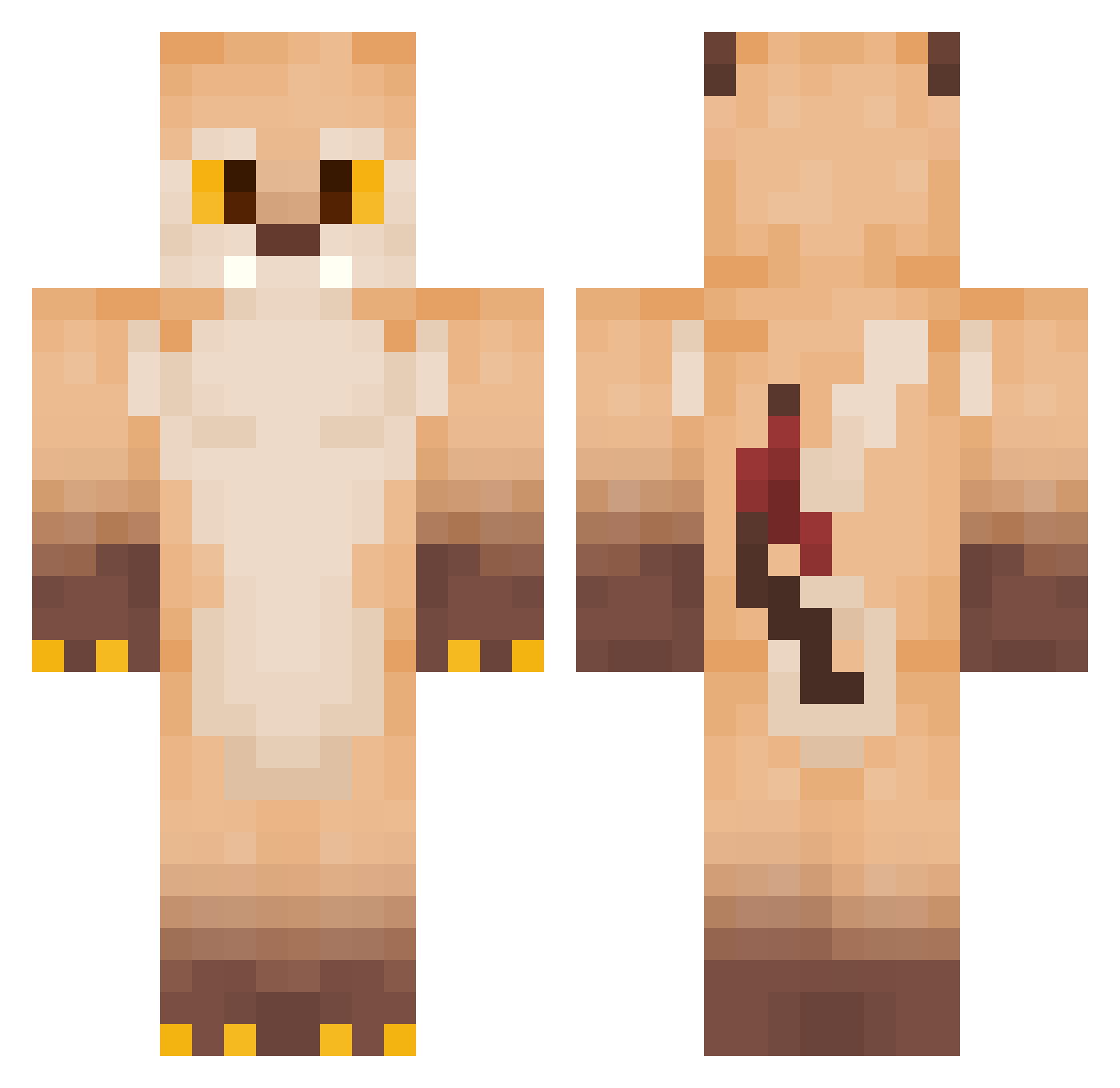 Shiretsuna Minecraft skin, front and back view
