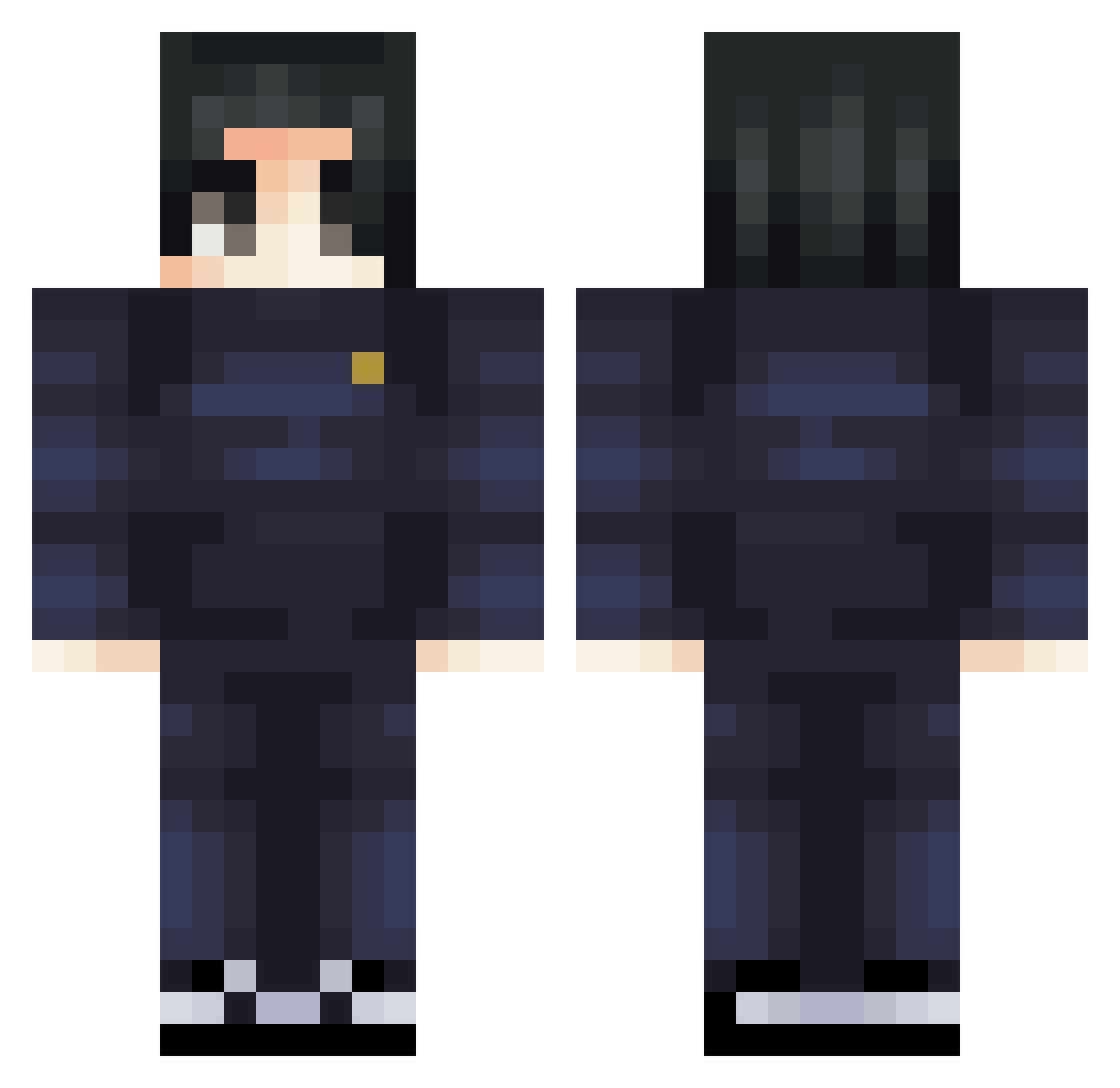 Sebamarisho Minecraft skin, front and back view