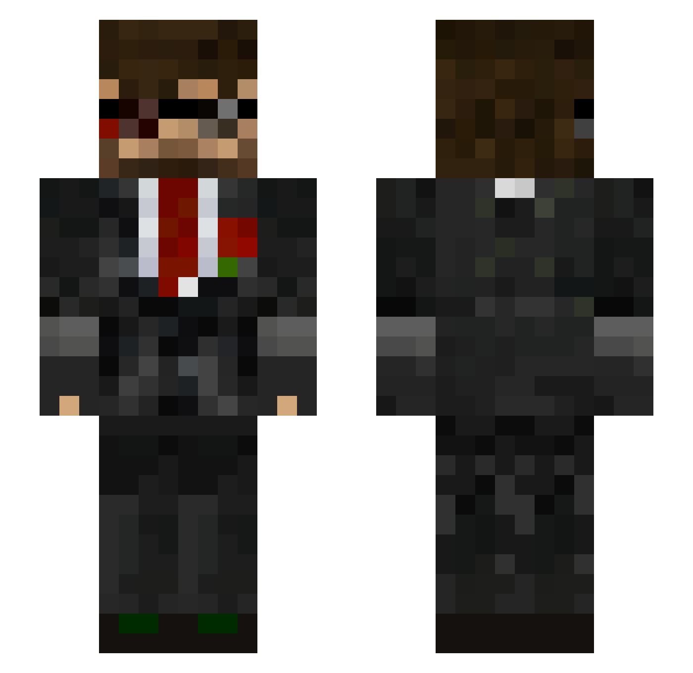 UnwantedAdvances Minecraft skin, front and back view