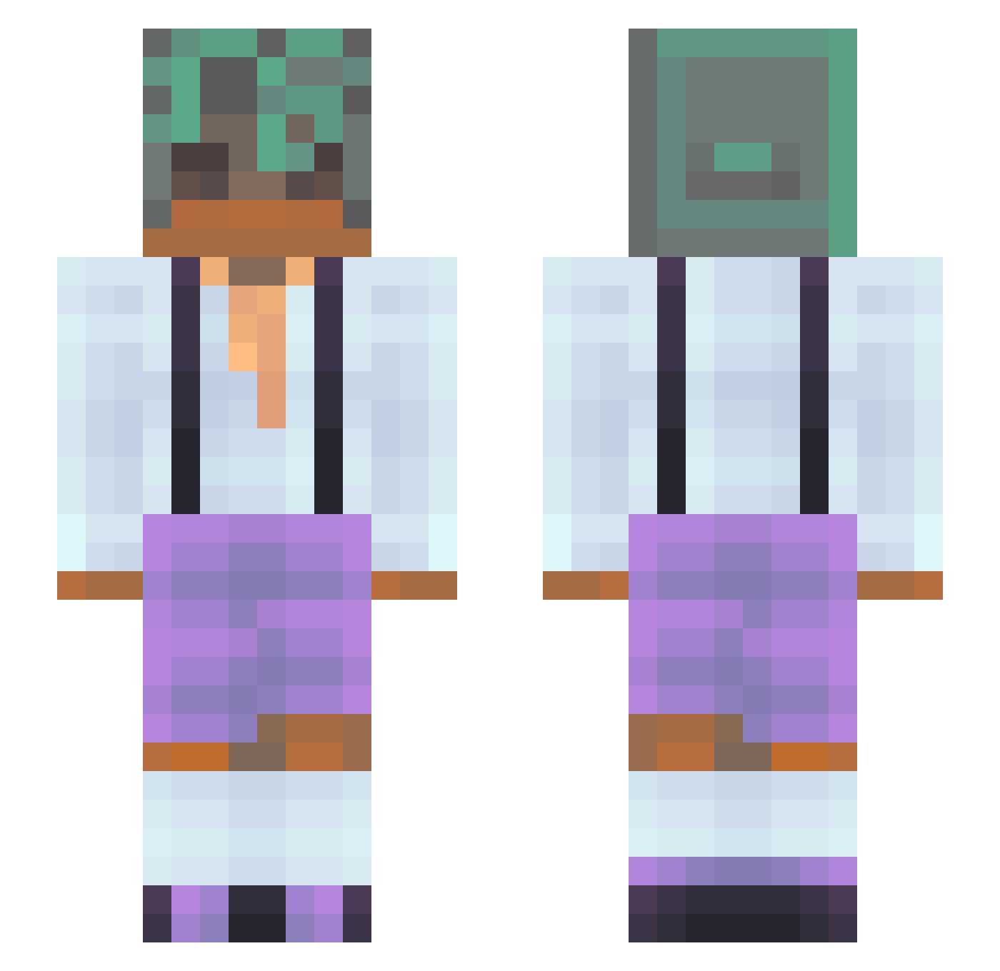 mlayi Minecraft skin, front and back view