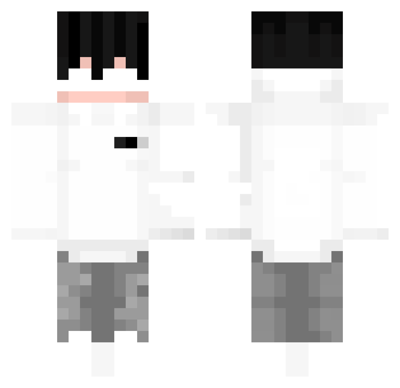 zkyay Minecraft skin, front and back view