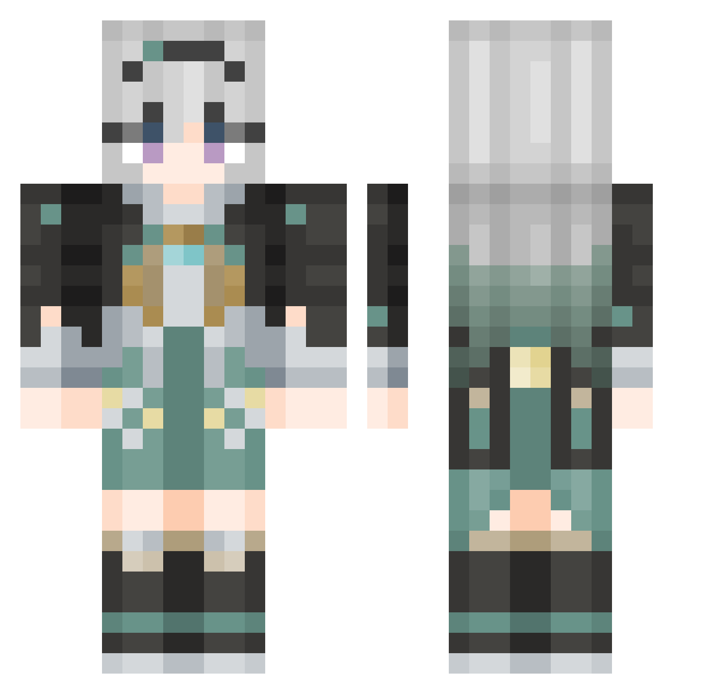 uikuys Minecraft skin, front and back view
