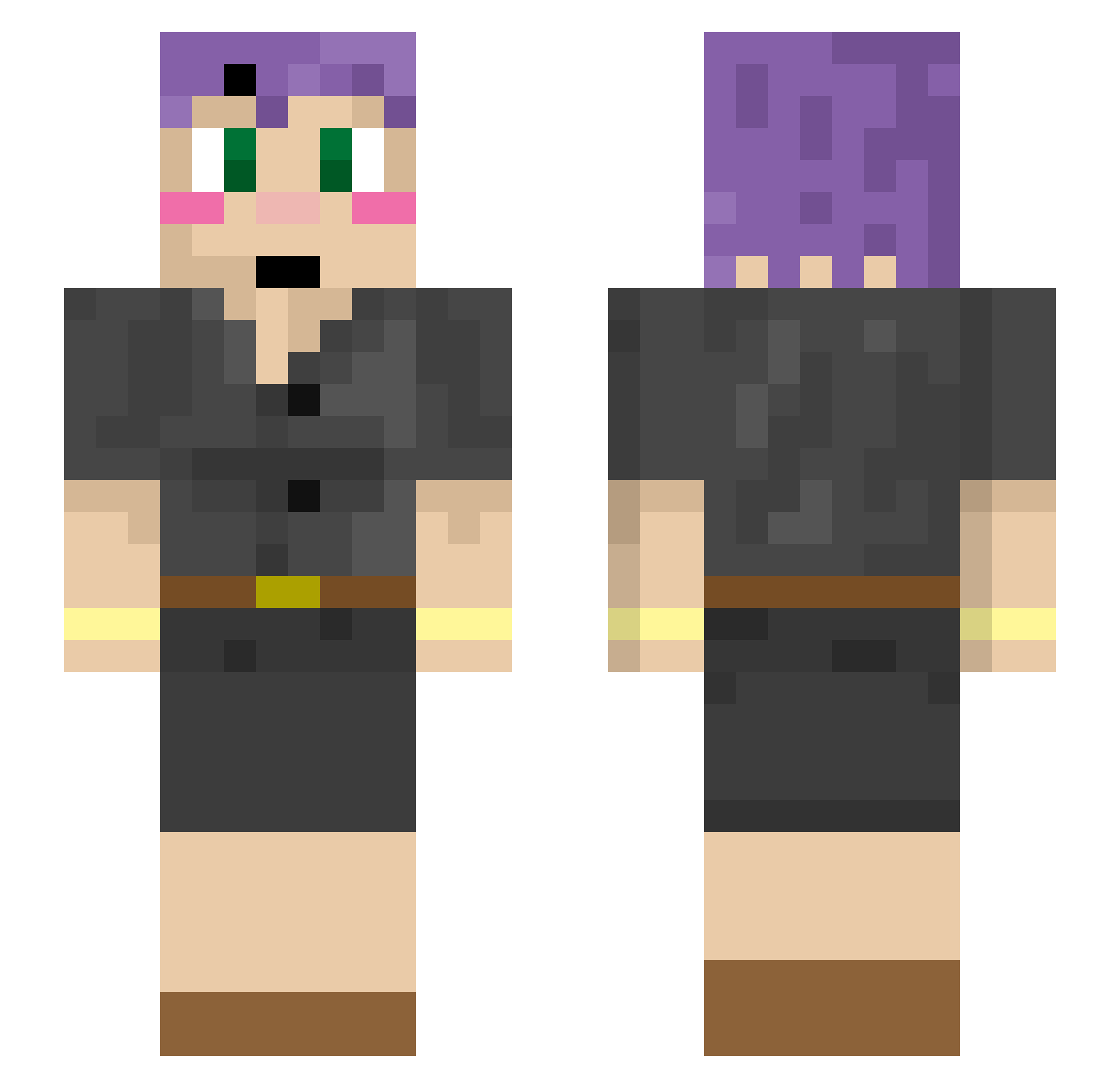 Eris Minecraft skin, front and back view