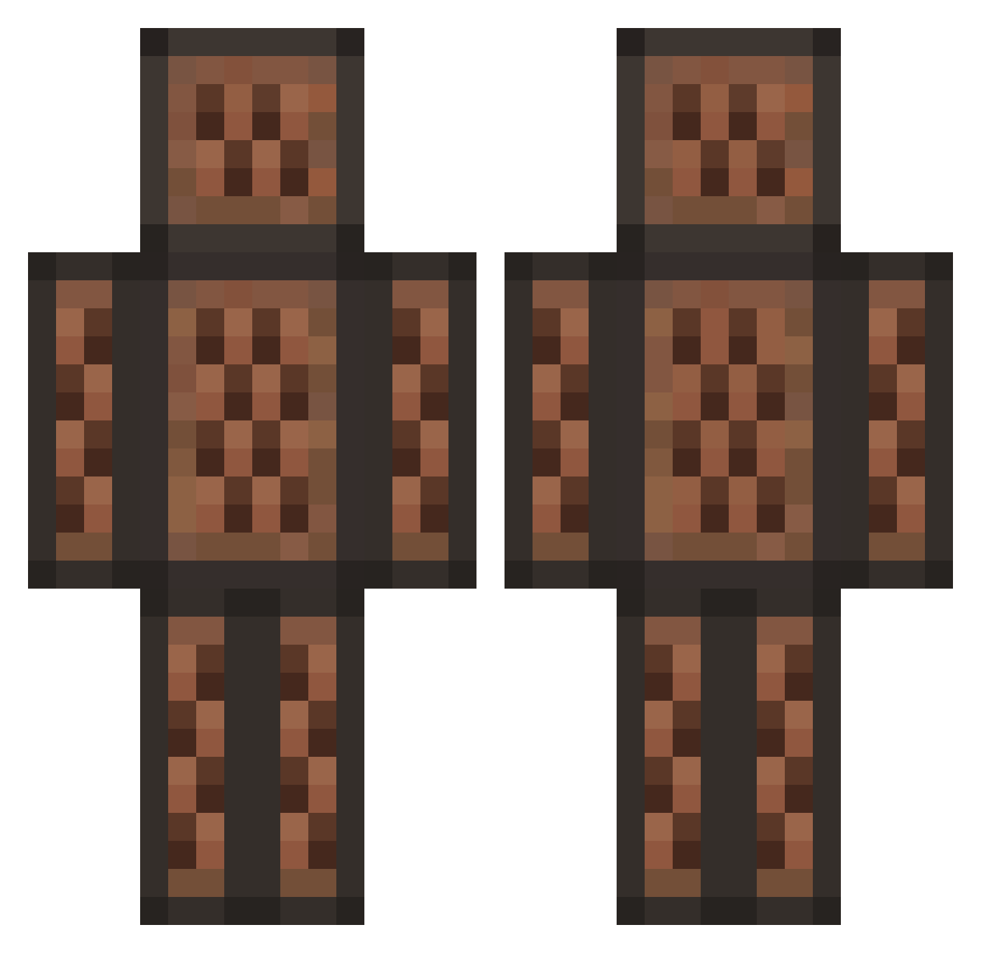 Omxa Minecraft skin, front and back view