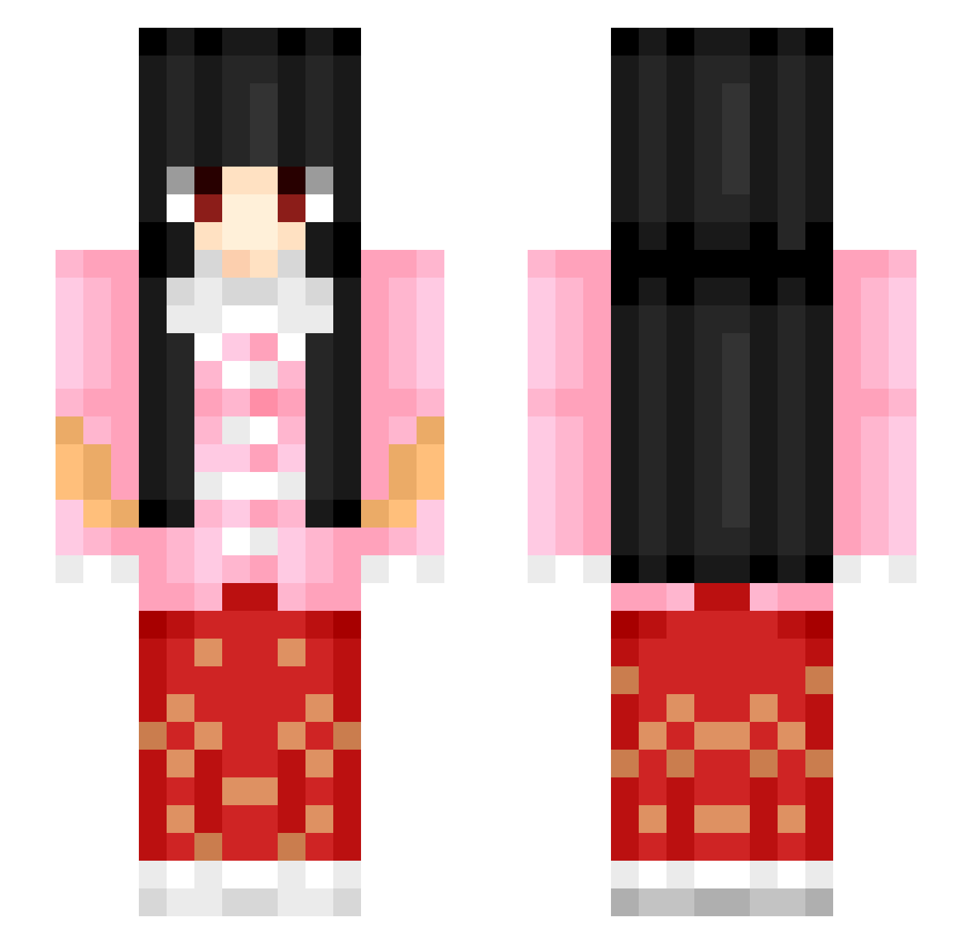 Ethaab Minecraft skin, front and back view