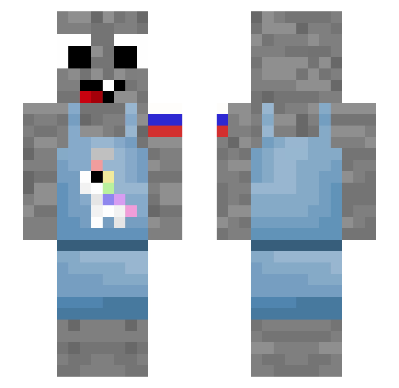fataIity Minecraft skin, front and back view