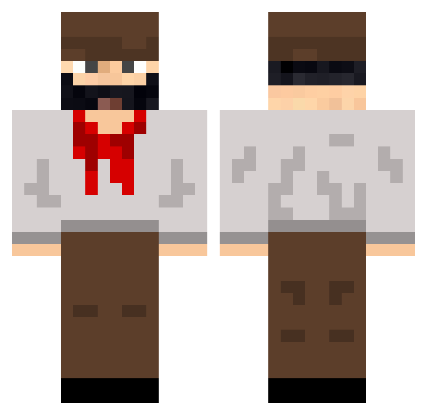 seccod Minecraft skin, front and back view