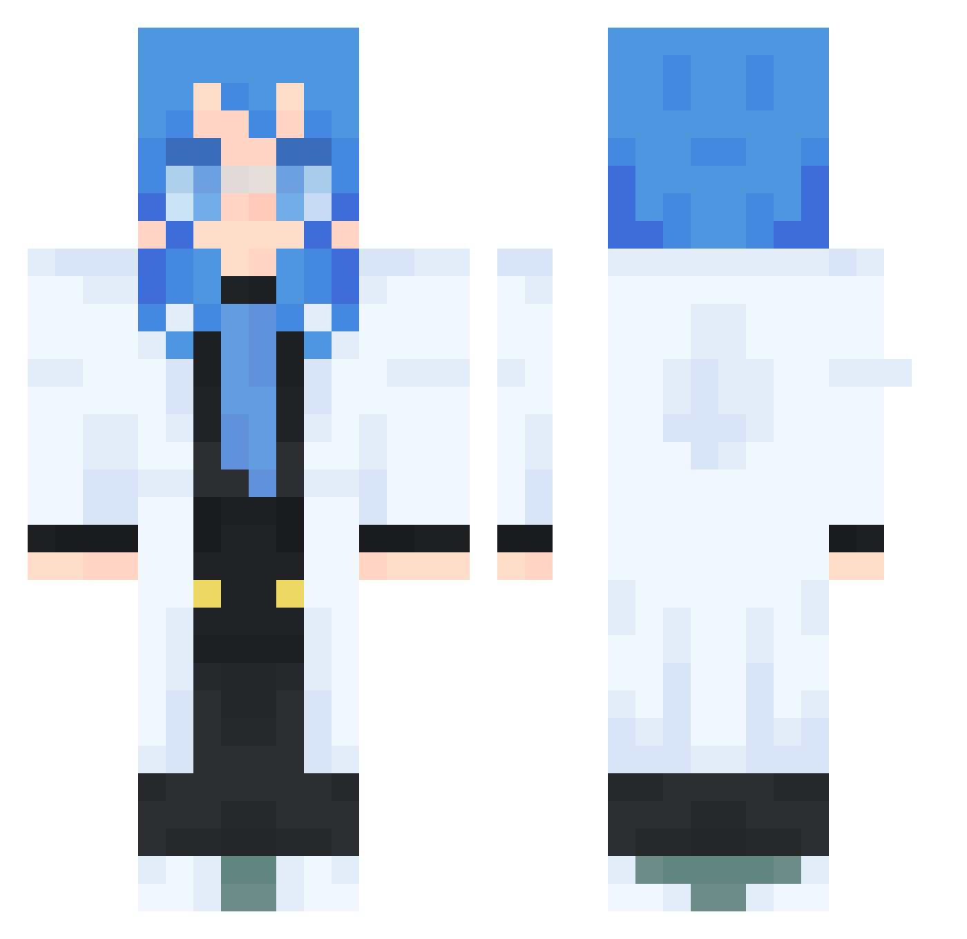ElleSkooter Minecraft skin, front and back view