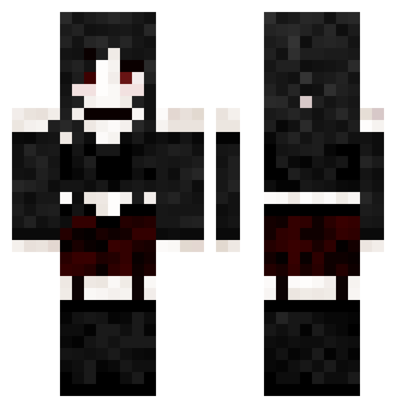 XXxParadoxXx Minecraft skin, front and back view