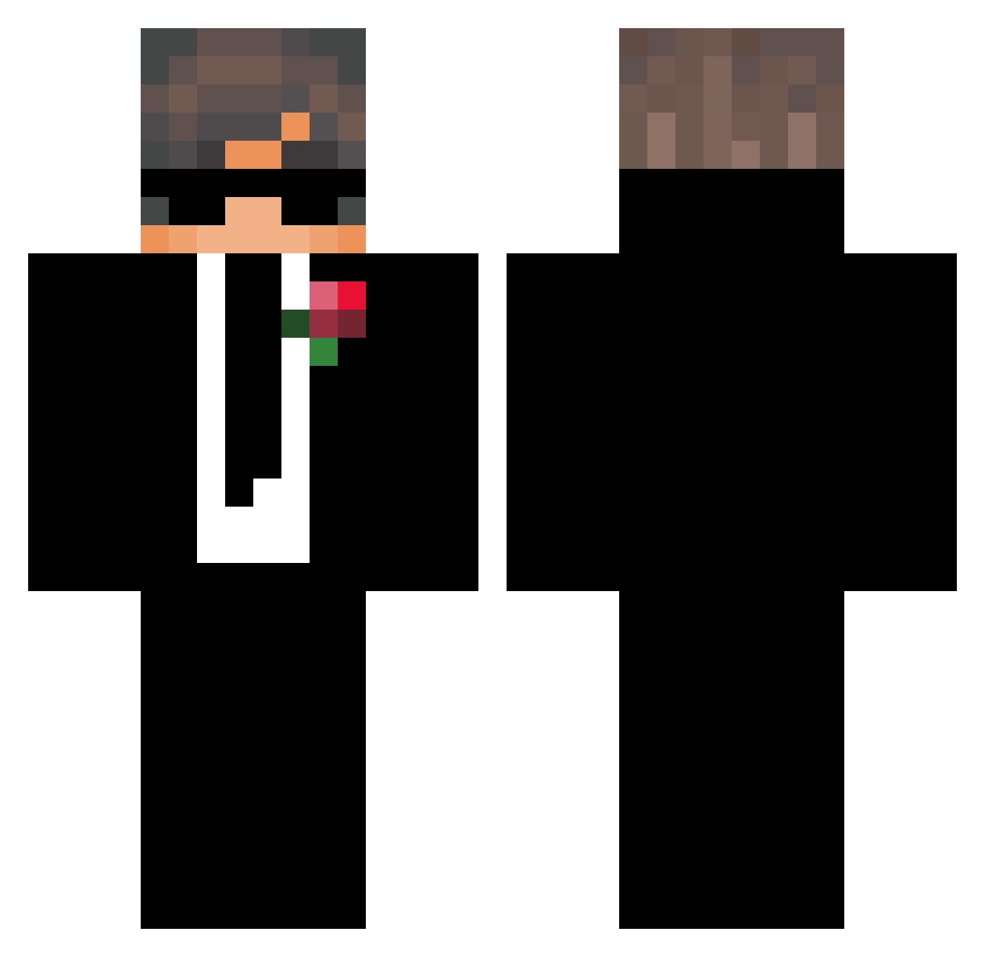 LanqYT Minecraft skin, front and back view