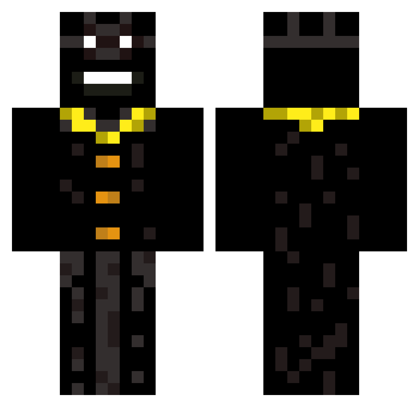 SShreesh Minecraft skin, front and back view