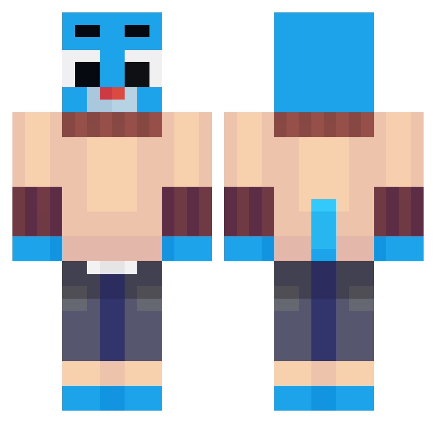 NUMBA1BUBBABOY Minecraft skin, front and back view