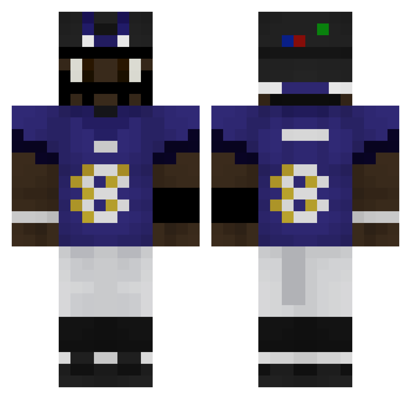 natthhan Minecraft skin, front and back view